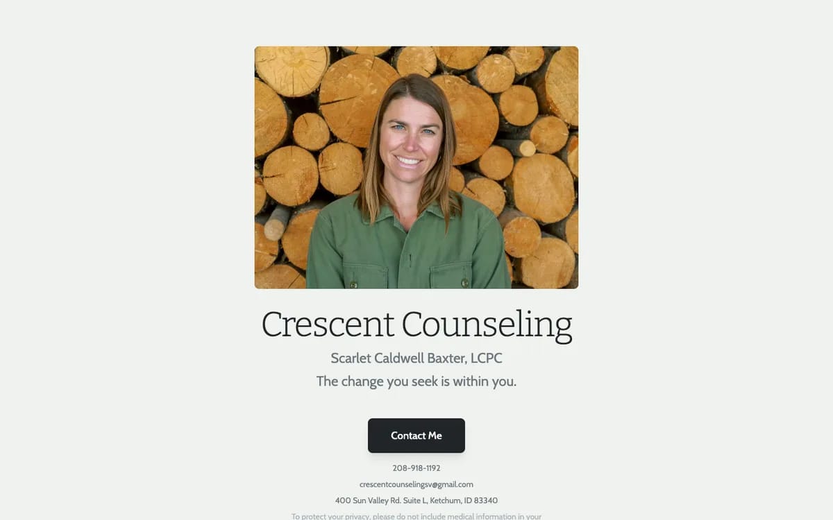 Crescent Counseling website homepage
