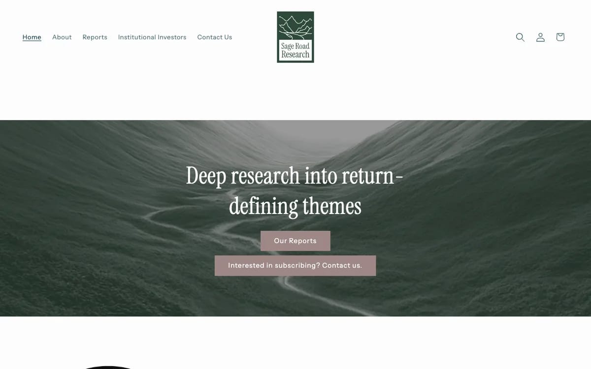 Sage Road Research website homepage