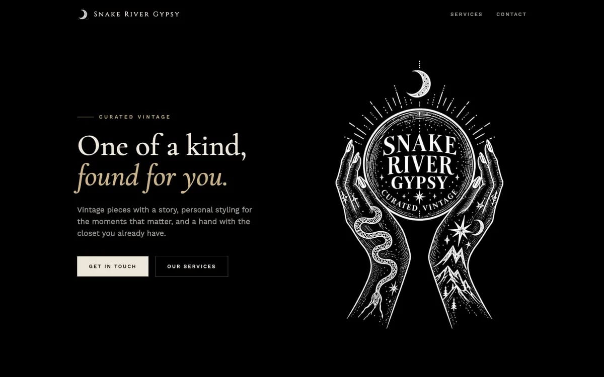 Snake River Gypsy website homepage