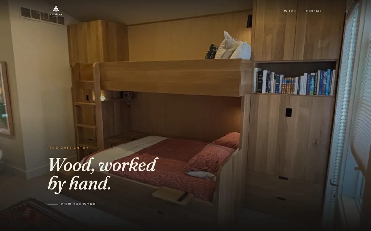 Trillium Woodwork website homepage
